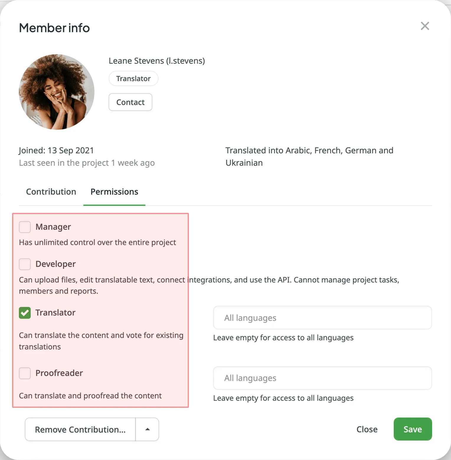 Changing Member Role